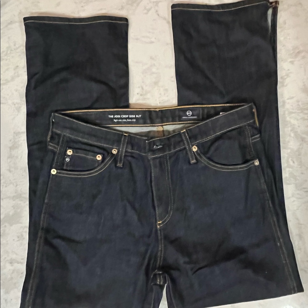 AG Adriano Goldschmied 27R Jodi Crop Side Slit Flare Jeans